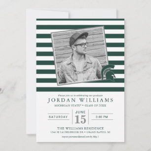 Michigan State Striped Graduation Announcement