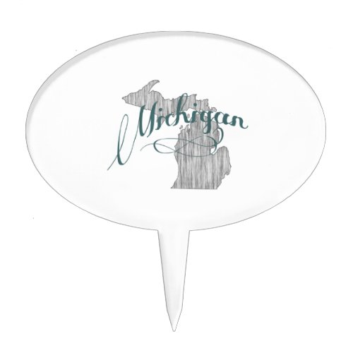 Michigan State Typography Cake Topper