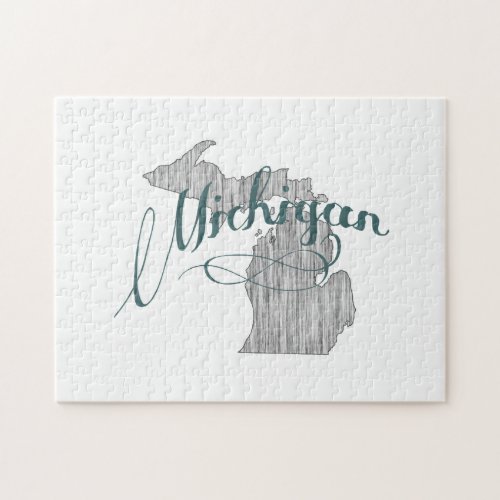 Michigan State Typography Jigsaw Puzzle