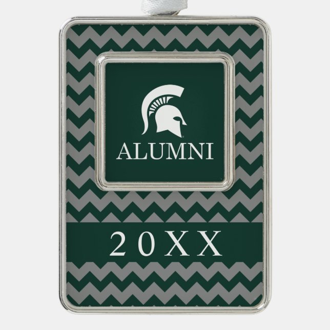 Michigan State University Alumni Silver Plated Framed Ornament (Front)