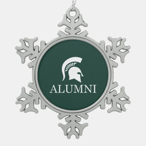 Michigan State University Alumni Snowflake Pewter Christmas Ornament
