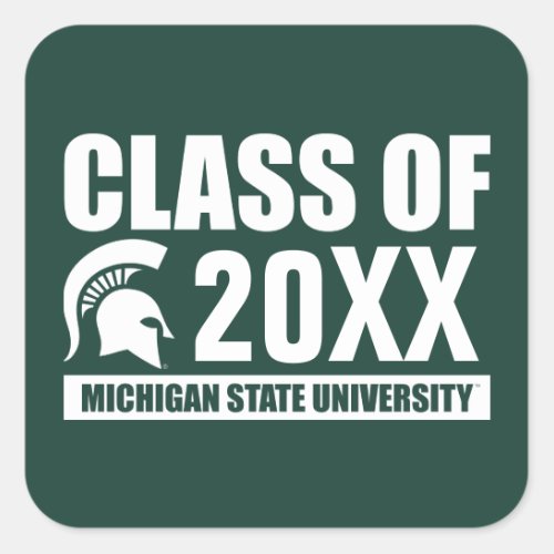 Michigan State University Class of Square Sticker