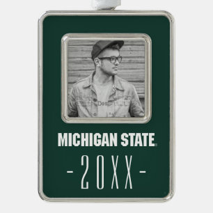 Michigan State University Graduation Silver Plated Framed Ornament