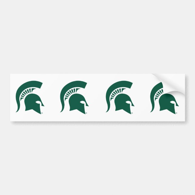 Michigan State University Spartan Helmet Logo Bumper Sticker (Front)