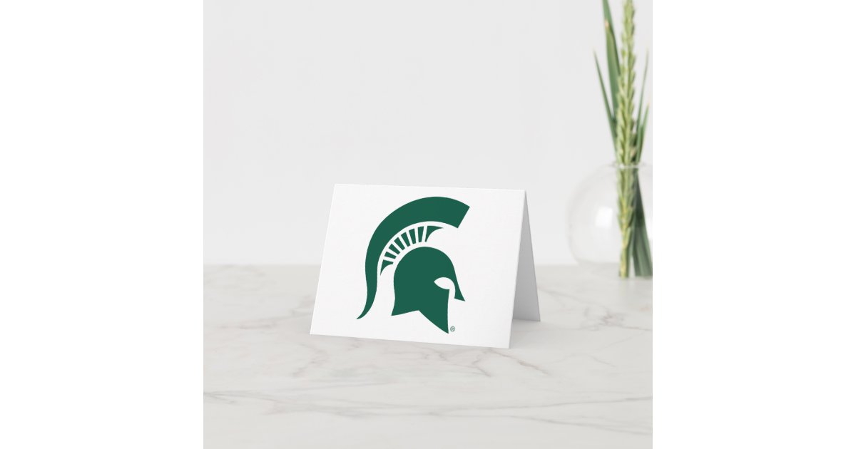 Michigan State University Spartan Helmet Logo Card Zazzle