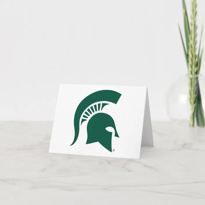 Michigan State University Spartan Helmet Logo Card Zazzle Com