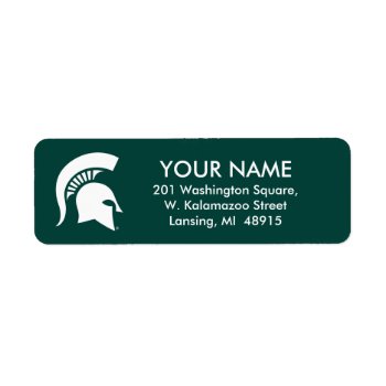 Michigan State University Spartan Helmet Logo Label by msufanmerch at Zazzle