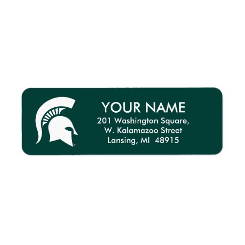 Michigan State University Spartan Helmet Logo Label