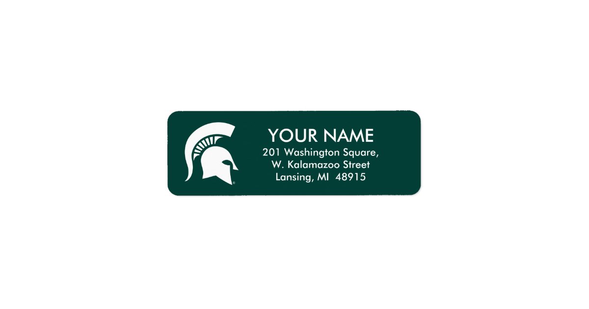 Michigan State University Spartan Helmet Logo Label Zazzle Com