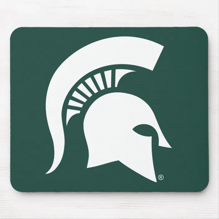 Michigan State University Spartan Helmet Logo Mouse Pad Zazzle Com