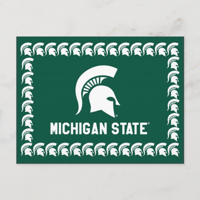 Michigan State University Spartan Helmet Logo Postcard (Front)