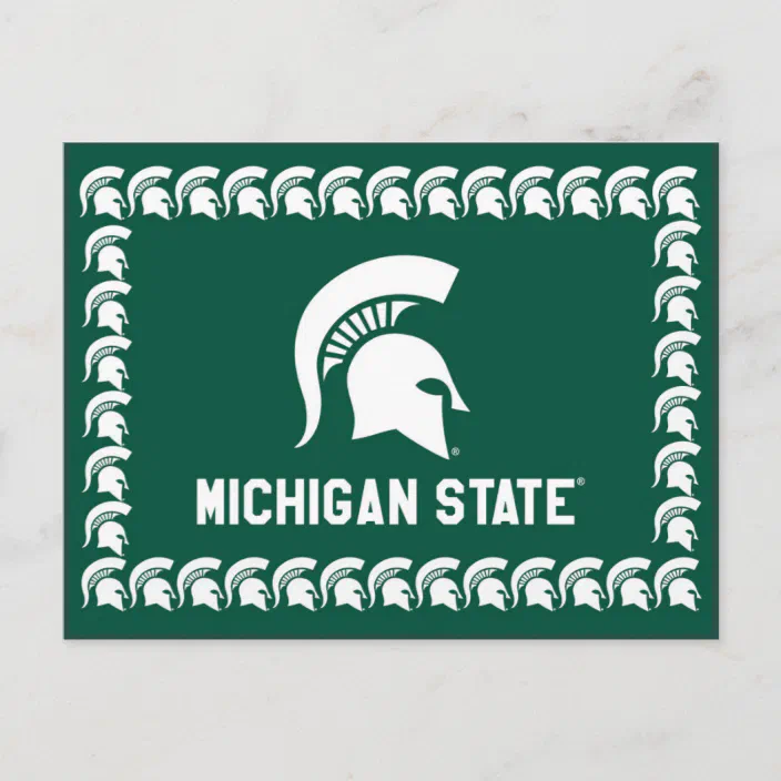 Michigan State University Spartan Helmet Logo Postcard Zazzle Com