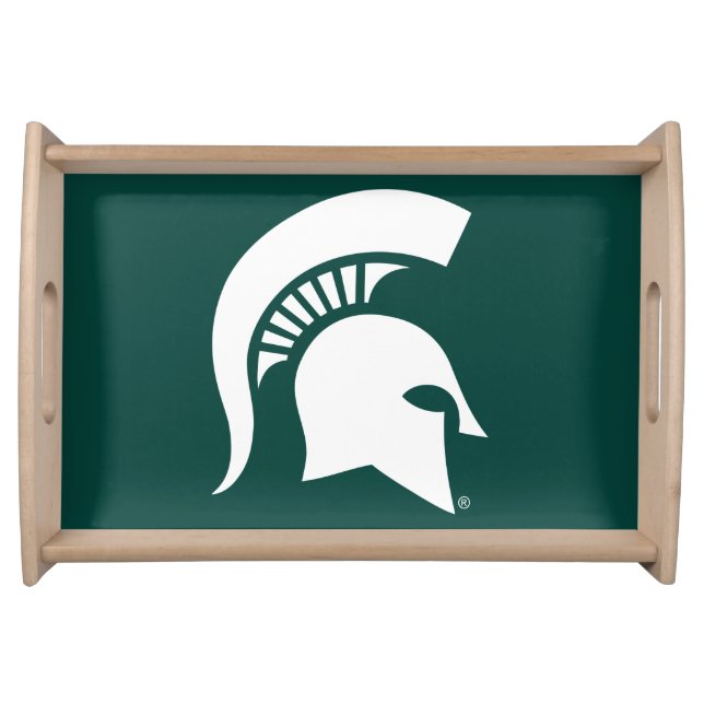 Michigan State University Spartan Helmet Logo Serving Tray (Front)