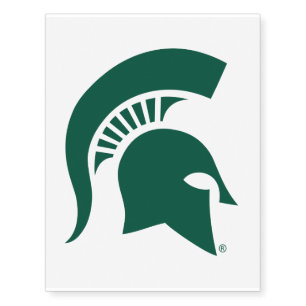 Michigan State University Spartan Helmet Logo Temporary Tattoos