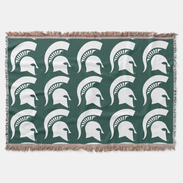 Michigan State University Spartan Logo Throw Blanket (Front)