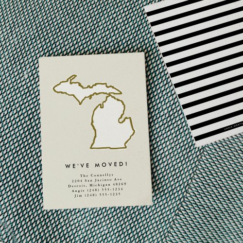 Michigan State Weve Moved Chic Hand_Drawn Moving Announcement