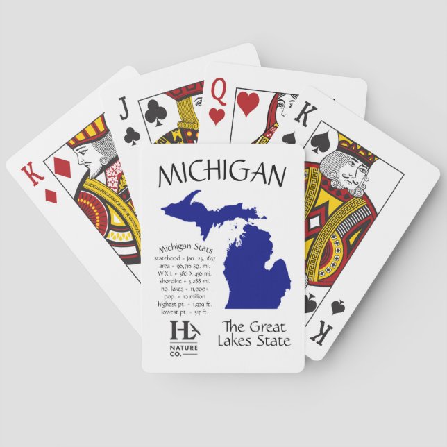 Michigan Statistics Poker Cards (Back)