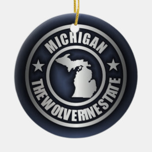 "Michigan Steel" Decorative Ornaments (Blue)