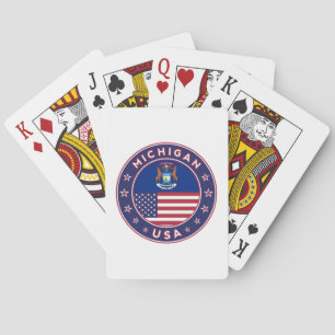 Michigan sticker, phone case, bag, clock poker cards