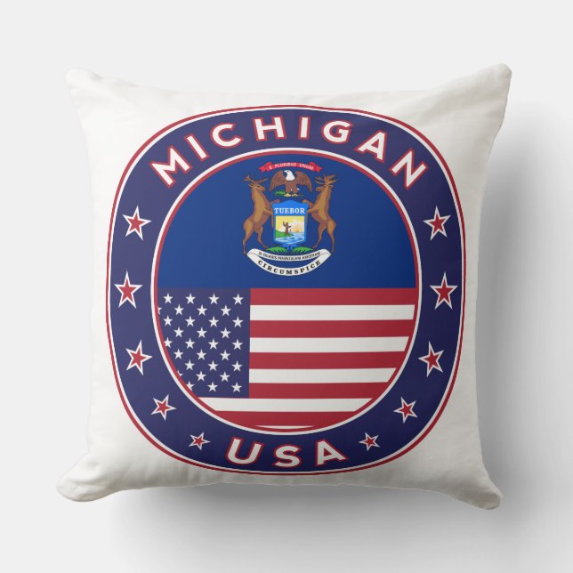 Michigan sticker, phone case, bag, clock throw pillow (Front)