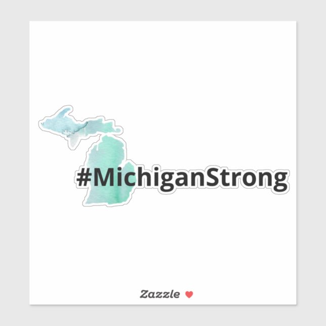 Michigan Strong Michigan Silhouette Watercolor Sticker (Sheet)