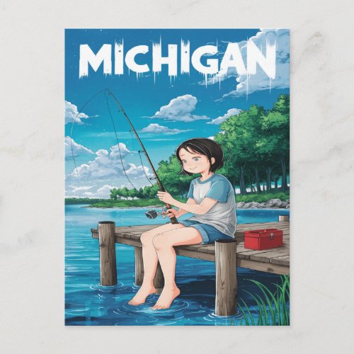 Michigan Summer Fishing Adventure Postcard