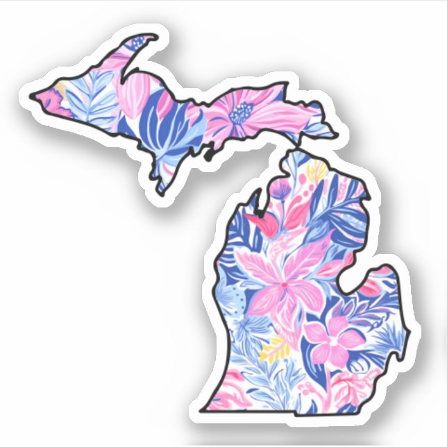 Michigan - Summer Sticker - Lilly Inspired (Front)