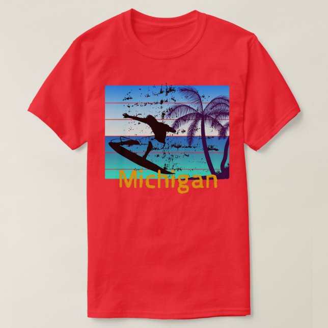 Michigan surfing in USA1 T-Shirt (Design Front)