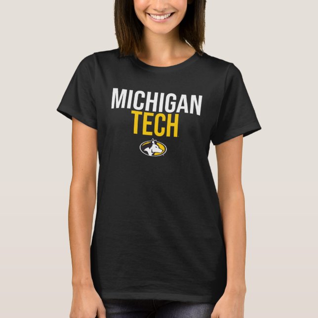 Michigan Tech Huskies Stacked T-Shirt (Front)
