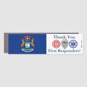 Michigan Thank You First Responders Car Magnet
