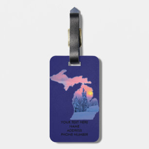 MICHIGAN THE GREAT LAKES STATE LUGGAGE TAG