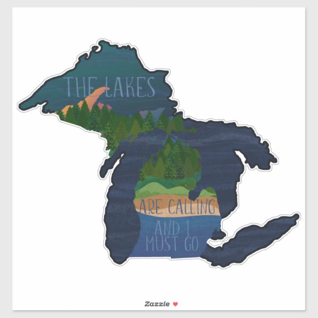 Michigan The Lakes Are Calling Beautiful  Sticker (Sheet)
