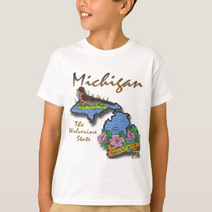 Michigan The Wolverine State Robin Apple T-Shirt