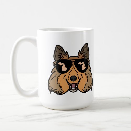 Michigan Theme coffee mug _ Sheltie Sheepdog 