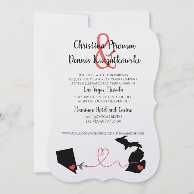 Michigan to Las Vegas Invitation (Front)