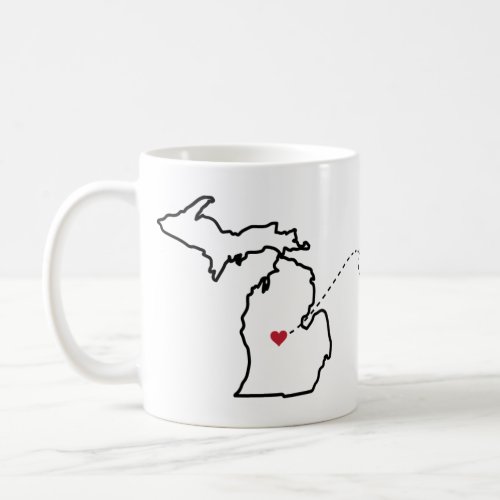 Michigan to Tennessee _ Heart2Heart Coffee Mug