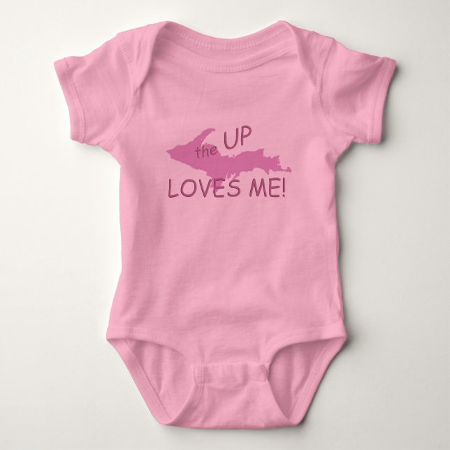Michigan UP Loves Me Girl Infant Creeper (Front)