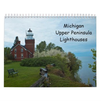 Michigan Upper Peninsula Lighthouses Calendar by lighthouseenthusiast at Zazzle