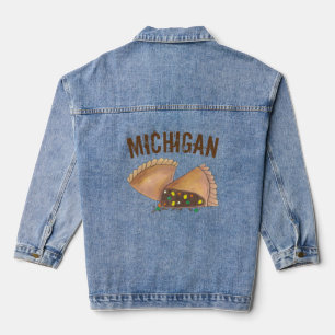 Michigan Upper Peninsula Pasty Meat Pie Foodie Denim Jacket