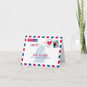 Michigan USA Airmail Wedding Thank You