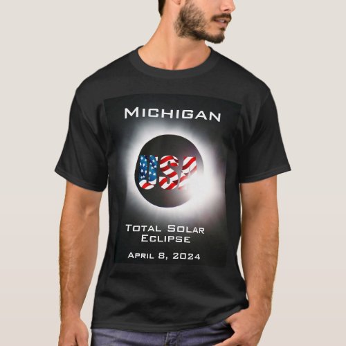 Michigan USA Total solar eclipse April 8 2024 T_Shirt