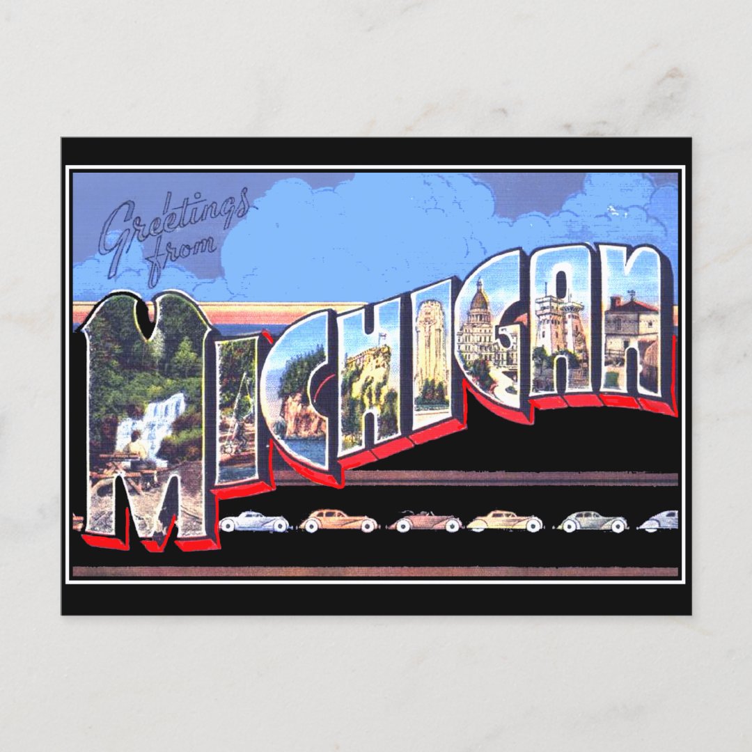 Michigan Vintage Postcard | Zazzle