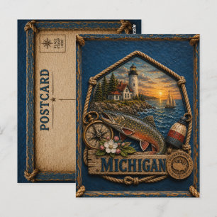Michigan Vintage Travel Postcard