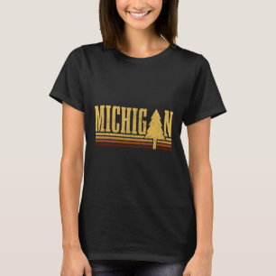Michigan Vintage Tree State Pride Camping Hiking M T-Shirt