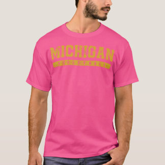 Michigan Volleyball Yellow Text T-Shirt