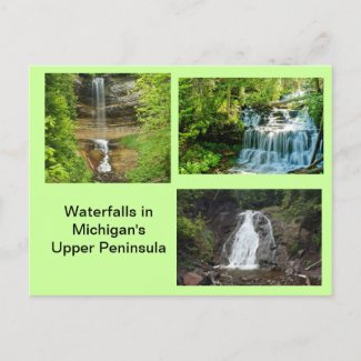 Michigan Waterfalls Postcard by mbg photos