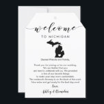 Michigan Wedding Welcome Tag Letter Itinerary<br><div class="desc">This modern and elegant card / gift tag is the perfect addition to your hotel welcome bags. Enter the main events and a customized note to help your guests navigate the weekend. The extra large size allows you to enter all the information you need, then just tie to the handles...</div>
