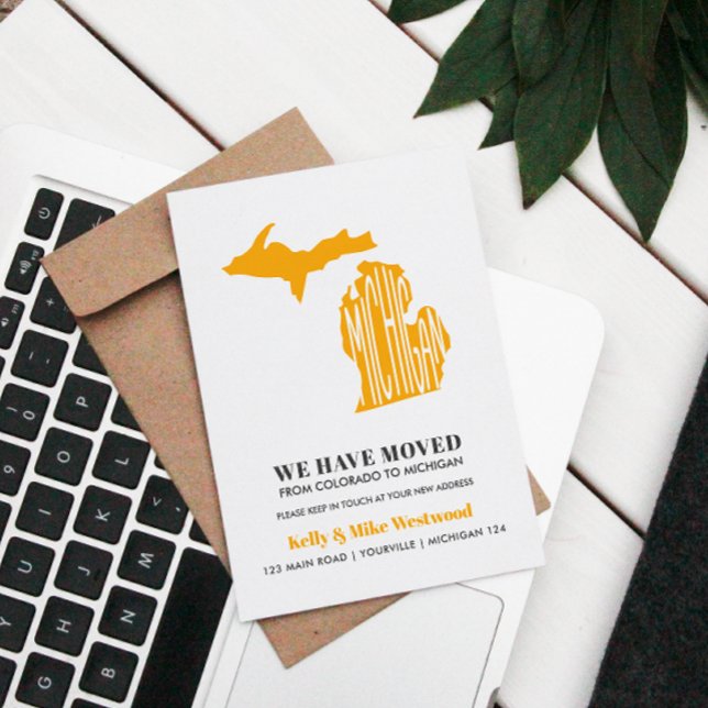 MICHIGAN  We've moved New address New Home  Postcard (Creator Uploaded)