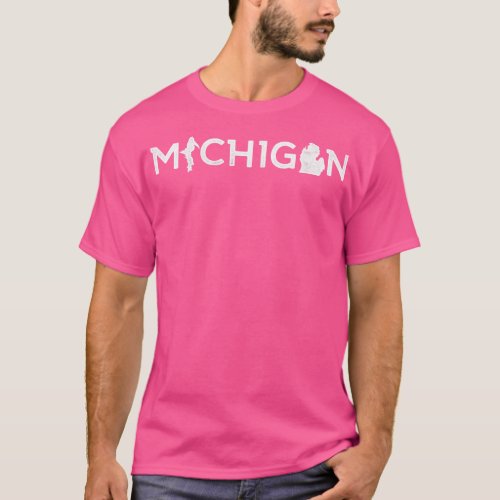 Michigan with Peninsula Shapes White T_Shirt