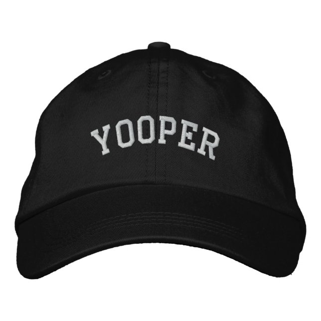 Michigan Yooper Embroidered Adjustable Cap Black (Front)